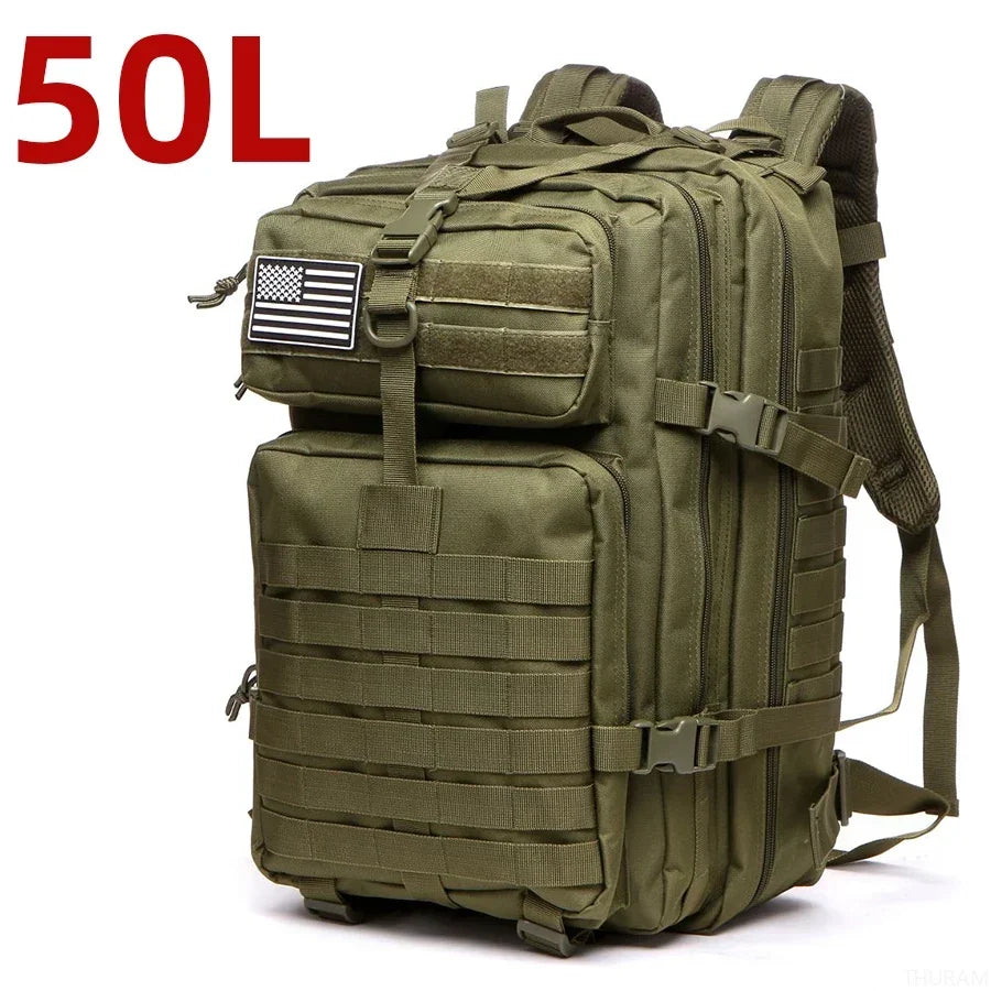 Tactical Nylon Backpack – 25L/50L Waterproof Outdoor Rucksack
