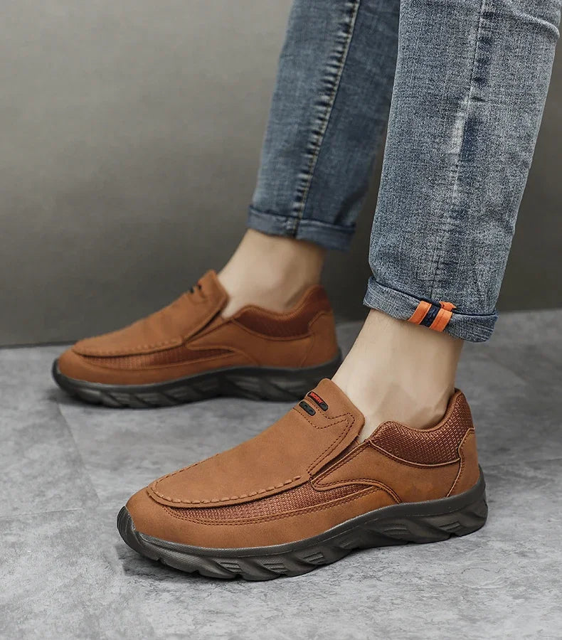 2024 Men’s Leather Casual Shoes – Breathable Loafers & Sneakers