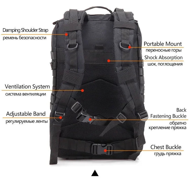 30/50L Tactical Backpack – Outdoor Survival & Hiking Molle Pack