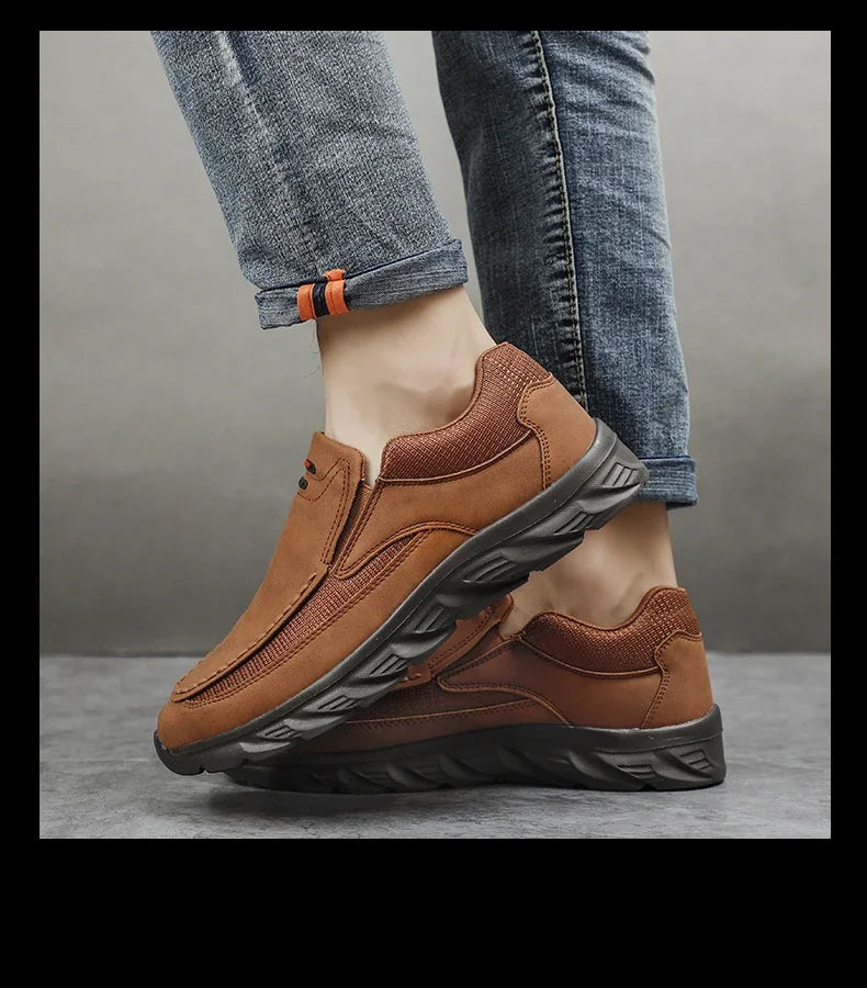 2024 Men’s Leather Casual Shoes – Breathable Loafers & Sneakers