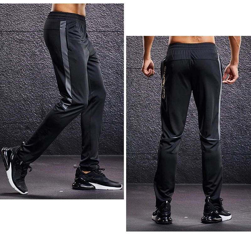 Men’s Sports Running Pants – Zipper Pocket Training Trousers