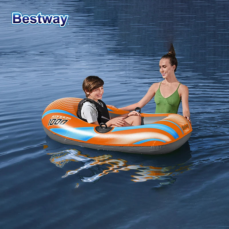 Bestway Inflatable Kayak – Heavy Duty PVC Rafting Boat for 1–3 Persons