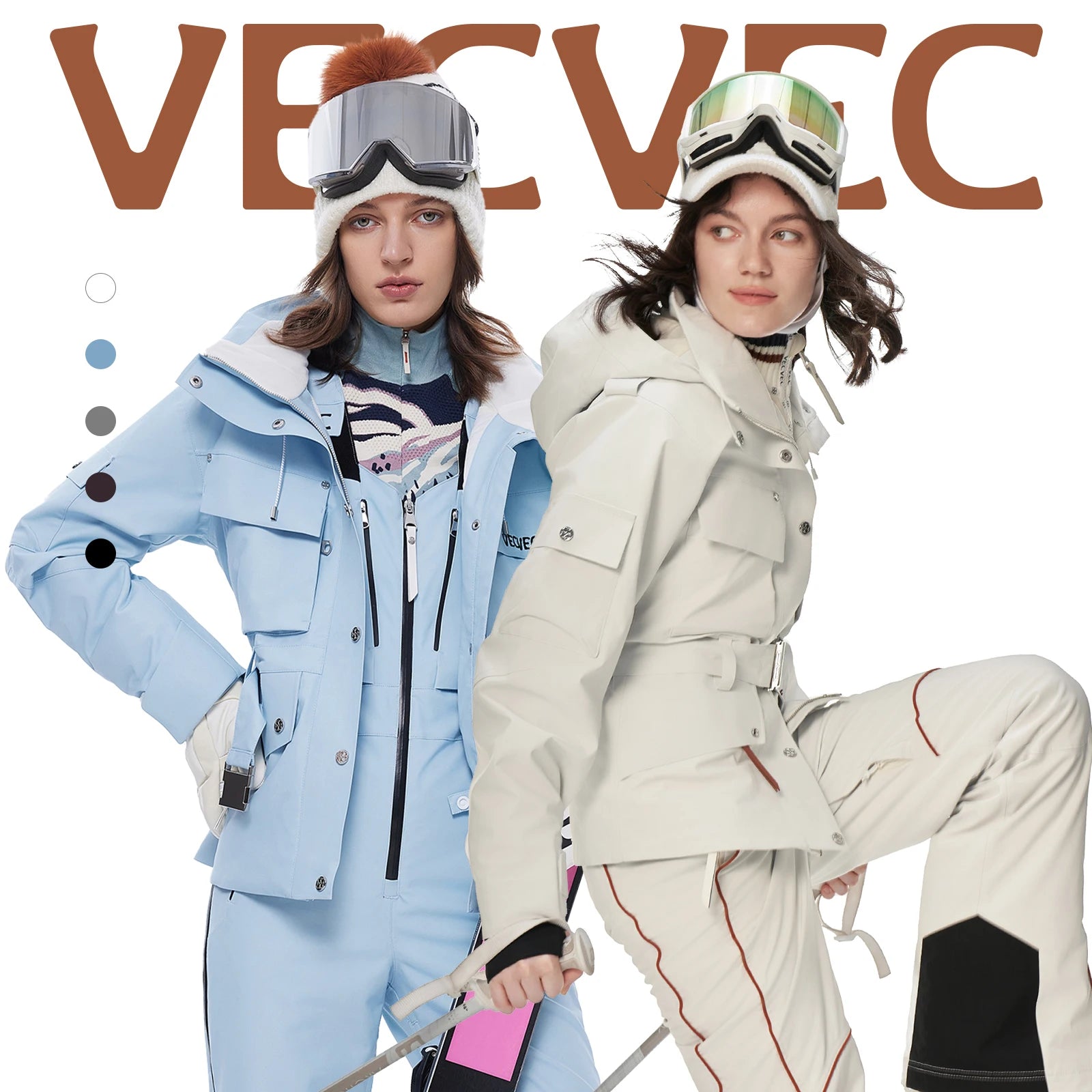VECVEC Women’s Ski Jacket – Warm, Waterproof & Windproof Freestyle Coat