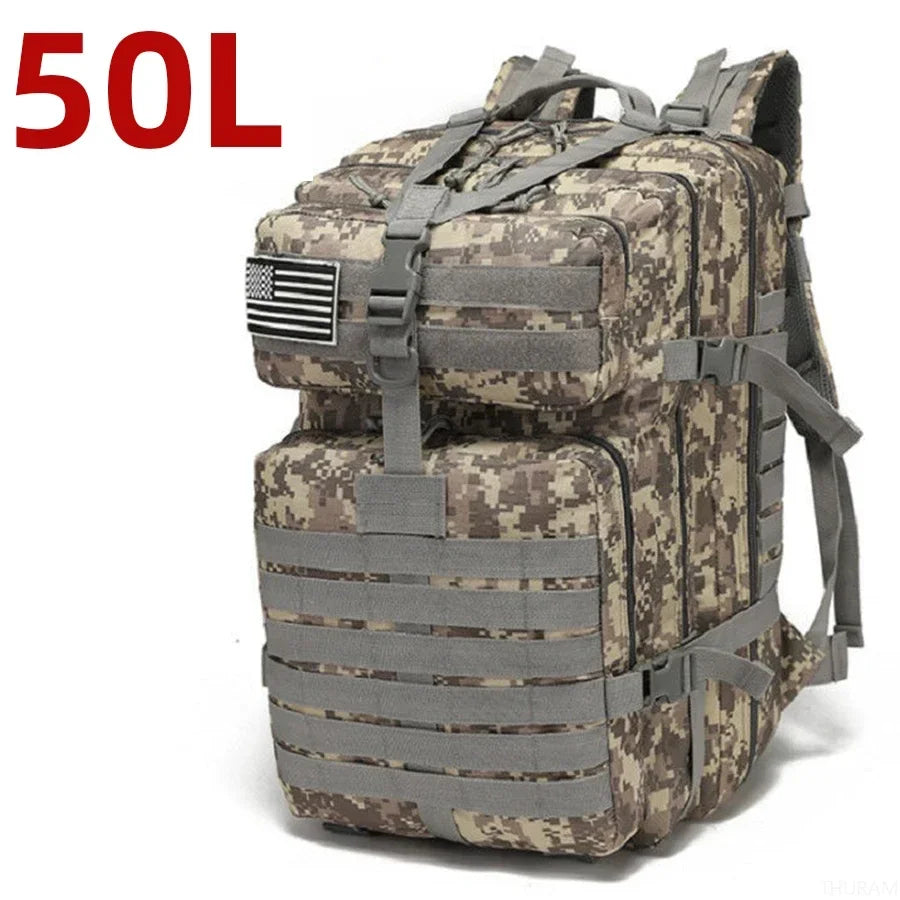 Tactical Nylon Backpack – 25L/50L Waterproof Outdoor Rucksack