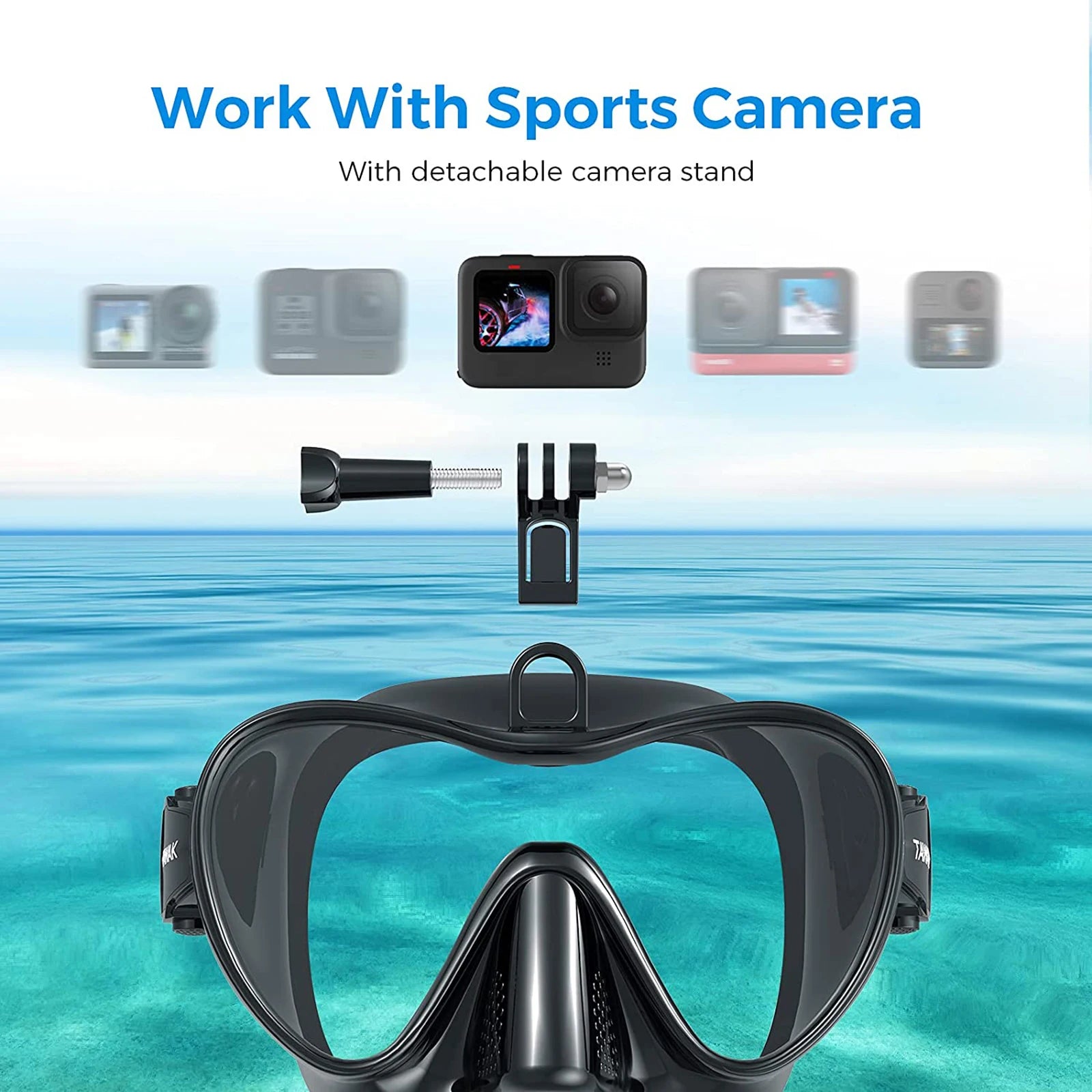 Wet GoPro Diving Mask – Low Volume Freedive Mask with Camera Mount