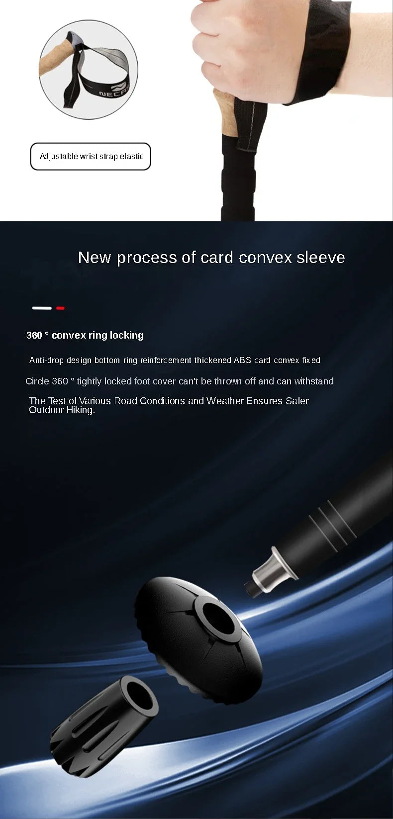 2PCS Trekking Poles – Ultralight Adjustable Hiking Walking Sticks with Quick Lock