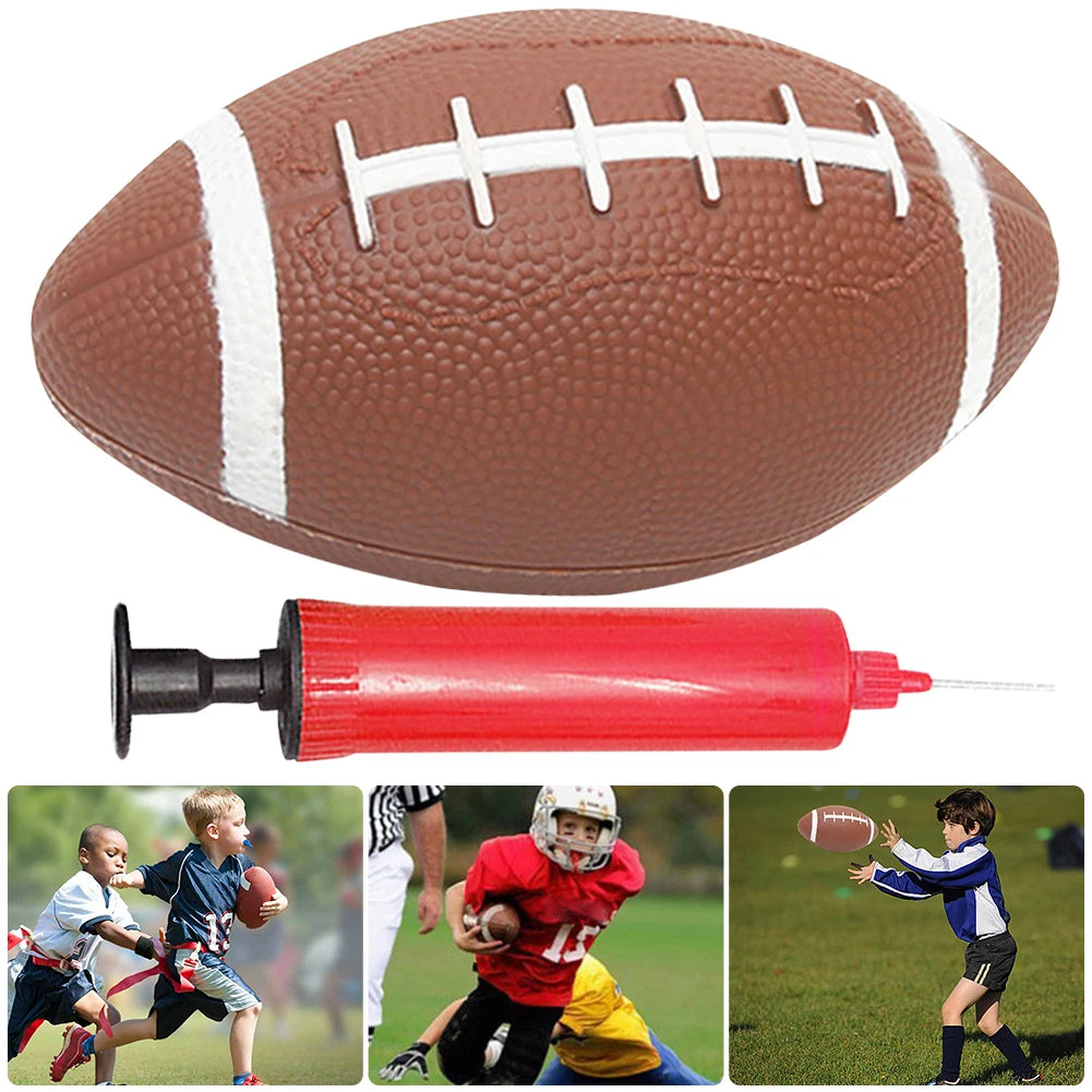 Teenagers American Football – Anti-Slip Small Rugby Ball with Inflator for Kids Training & Games