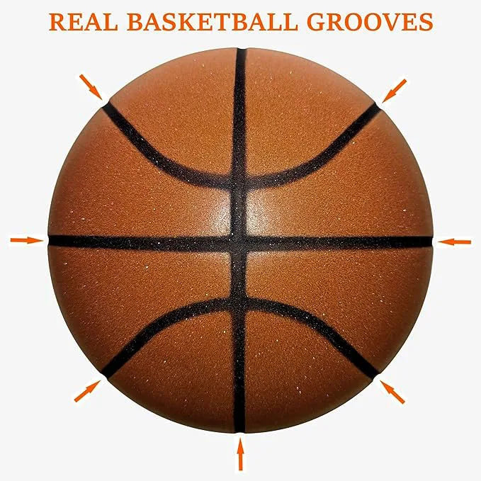 Silent Basketball – Airless Foam Indoor Training Ball, Quiet Dribbling, Size 5/6/7
