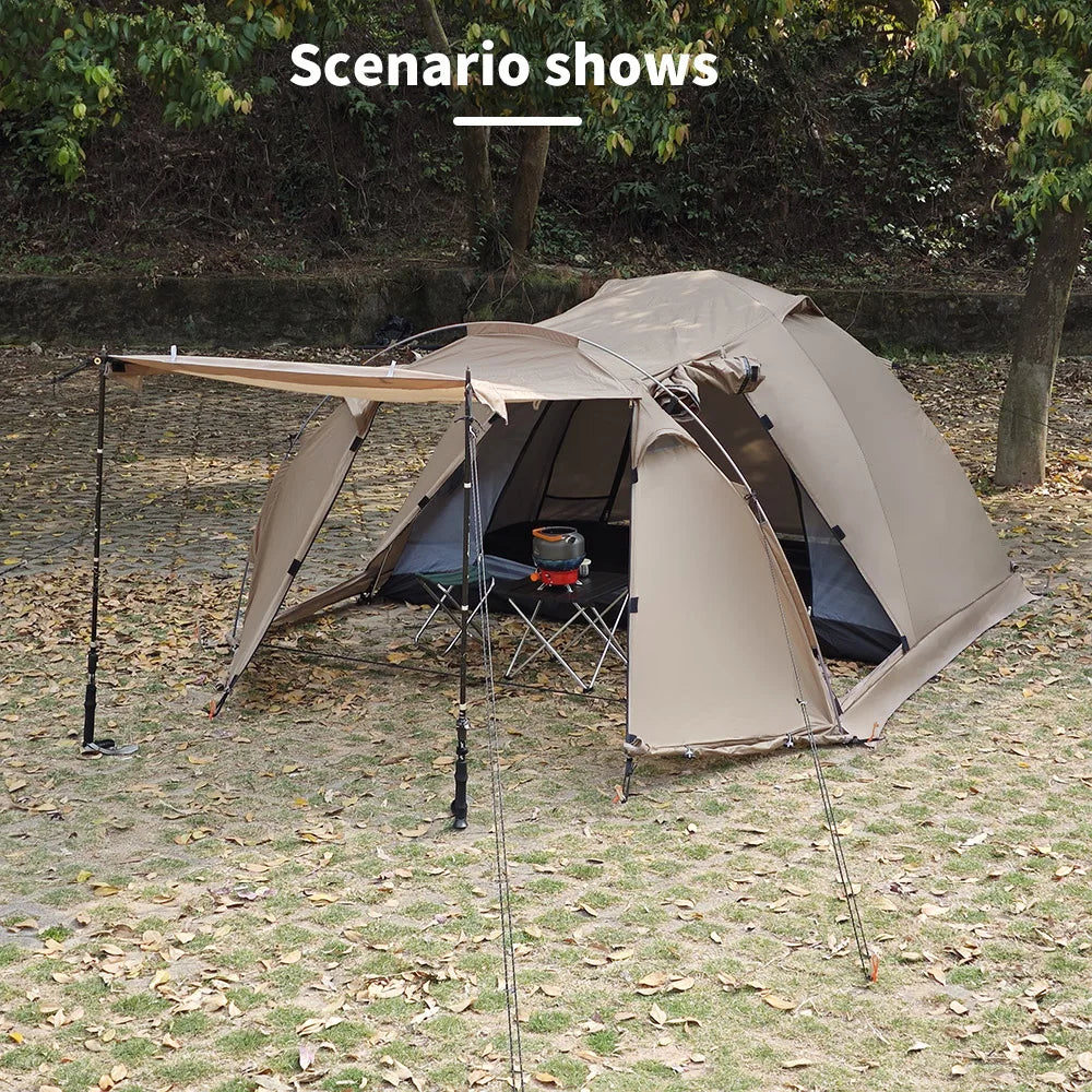 2-Person Fireproof Winter Tent – Waterproof 4-Season Dome with Stove Jack