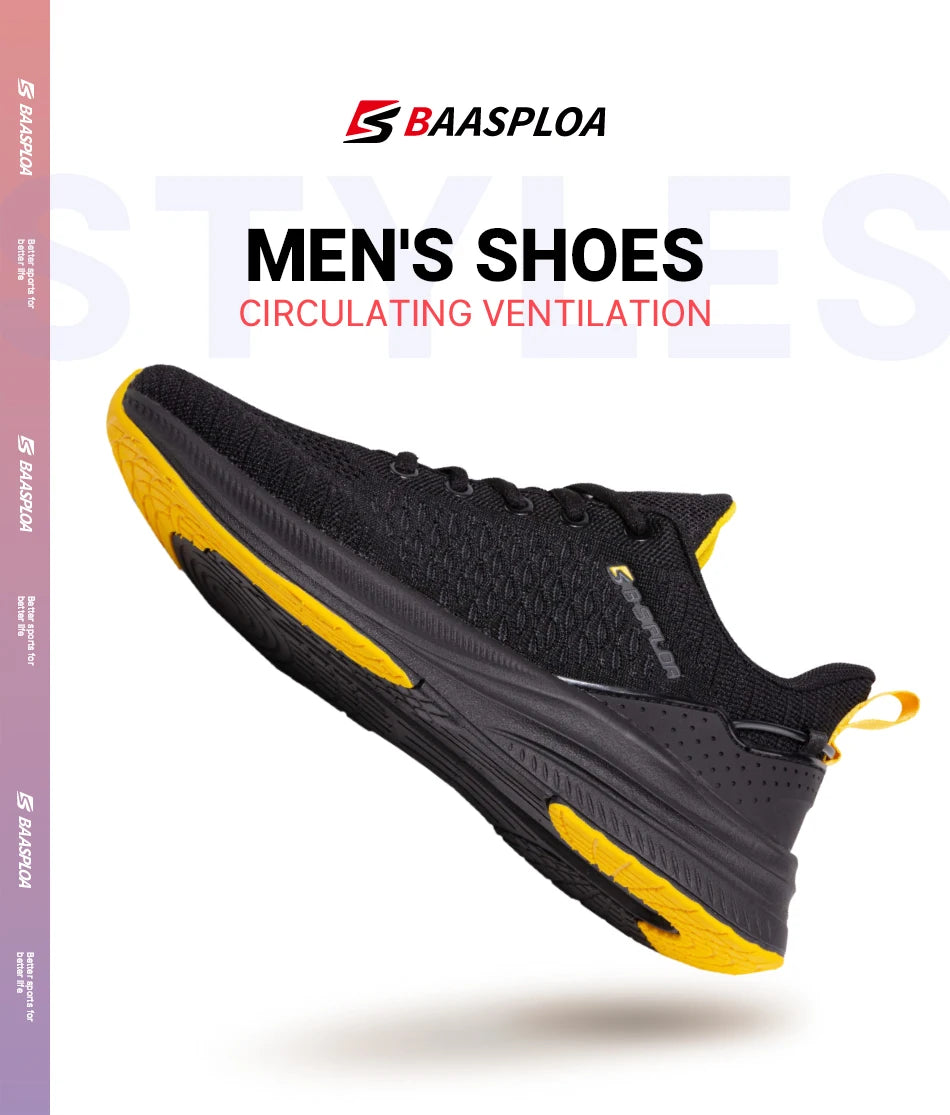 Baasploa Men’s Running Shoes – Lightweight Breathable Outdoor Sneakers