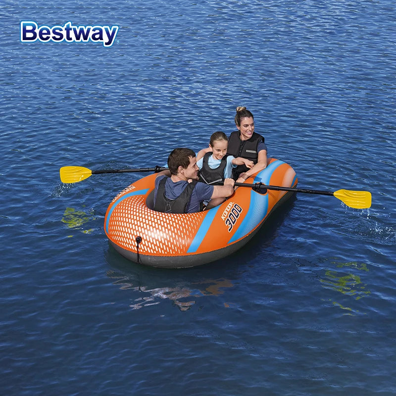 Bestway Inflatable Kayak – Heavy Duty PVC Rafting Boat for 1–3 Persons