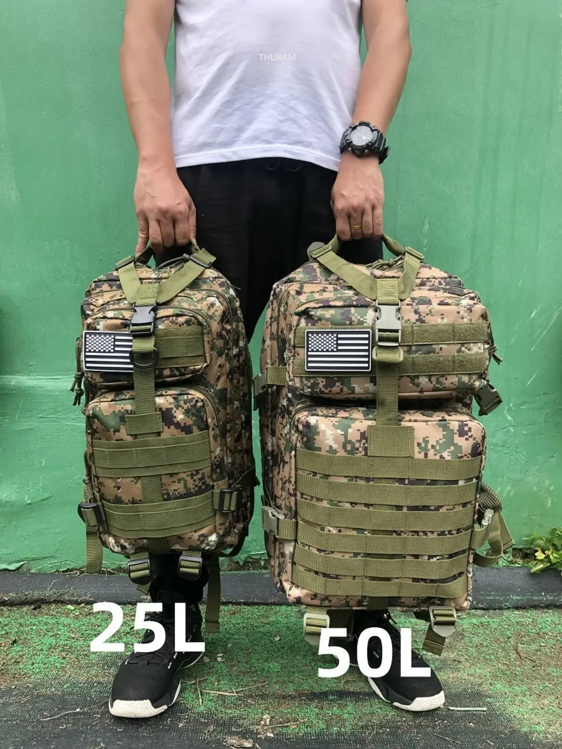 Tactical Nylon Backpack – 25L/50L Waterproof Outdoor Rucksack