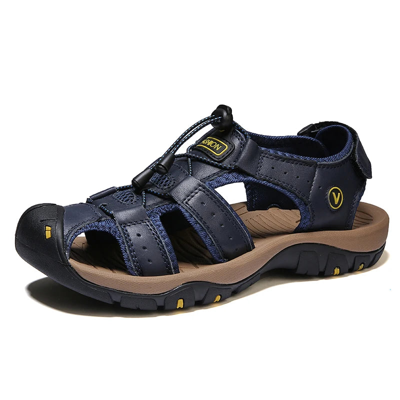 Men’s Summer Leather Sandals – Casual Outdoor & Beach Shoes