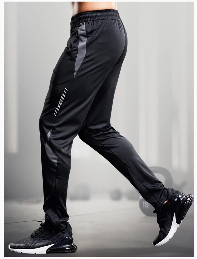Men’s Sports Running Pants – Zipper Pocket Training Trousers