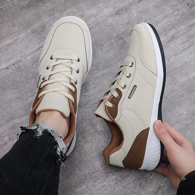 YRZL Men’s Waterproof Sneakers – Leather Walking & Sports Shoes