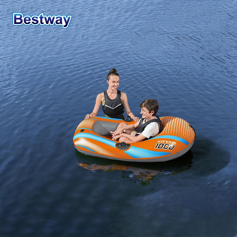 Bestway Inflatable Kayak – Heavy Duty PVC Rafting Boat for 1–3 Persons