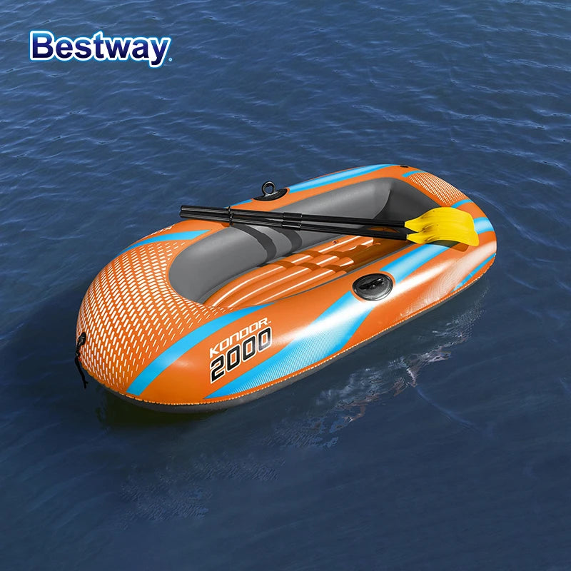 Bestway Inflatable Kayak – Heavy Duty PVC Rafting Boat for 1–3 Persons