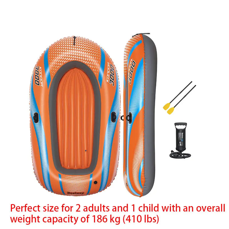 Bestway Inflatable Kayak – Heavy Duty PVC Rafting Boat for 1–3 Persons
