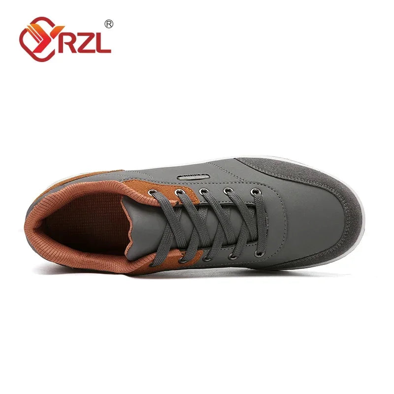 YRZL Men’s Waterproof Sneakers – Leather Walking & Sports Shoes