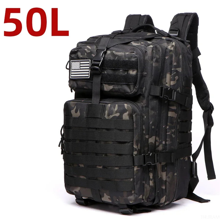Tactical Nylon Backpack – 25L/50L Waterproof Outdoor Rucksack