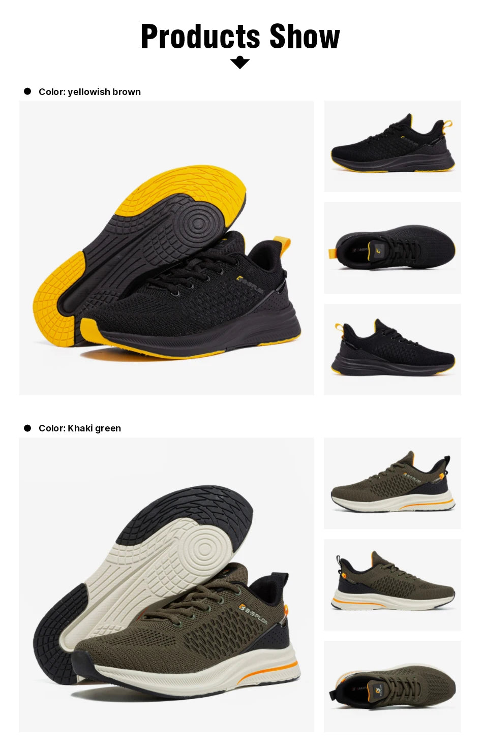 Baasploa Men’s Running Shoes – Lightweight Breathable Outdoor Sneakers