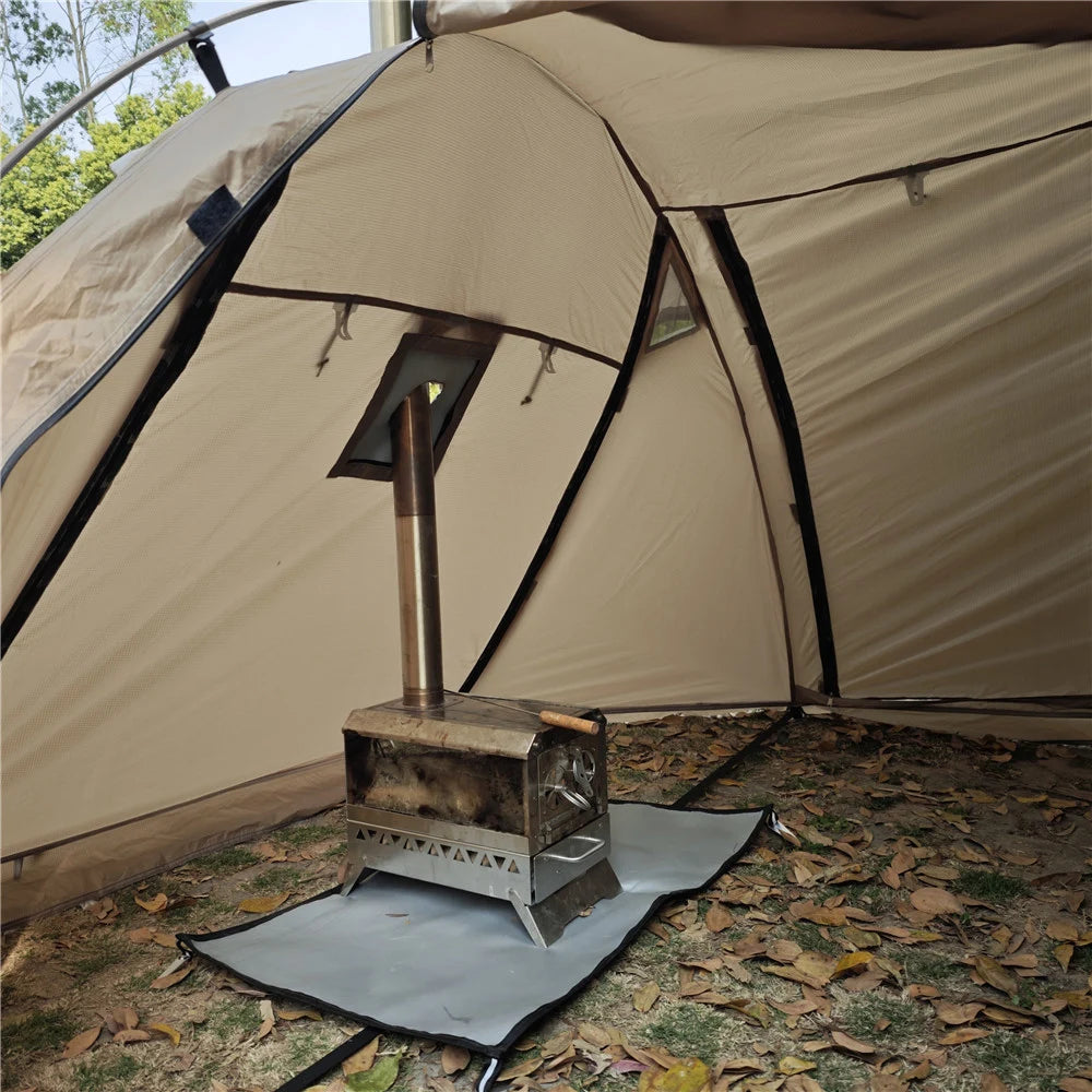 2-Person Fireproof Winter Tent – Waterproof 4-Season Dome with Stove Jack