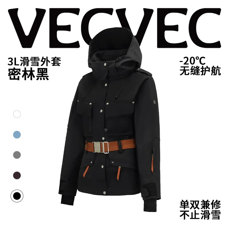 VECVEC Women’s Ski Jacket – Warm, Waterproof & Windproof Freestyle Coat