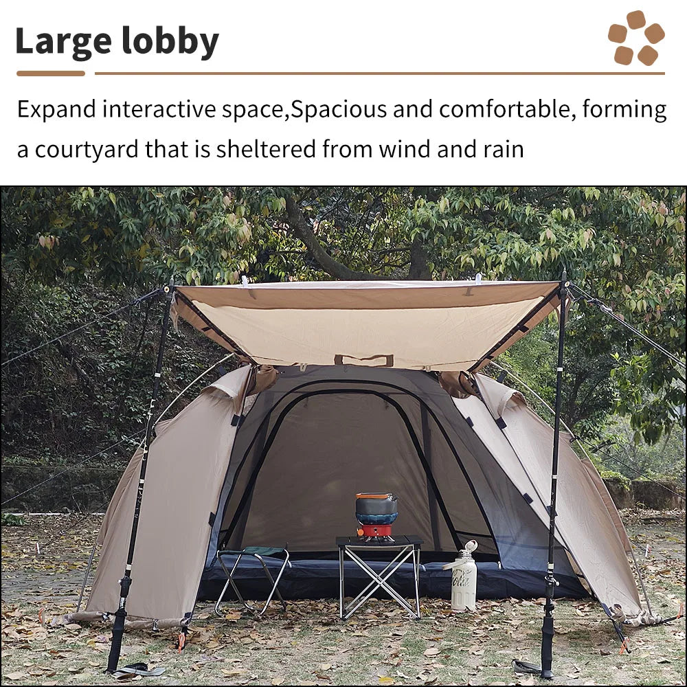 2-Person Fireproof Winter Tent – Waterproof 4-Season Dome with Stove Jack