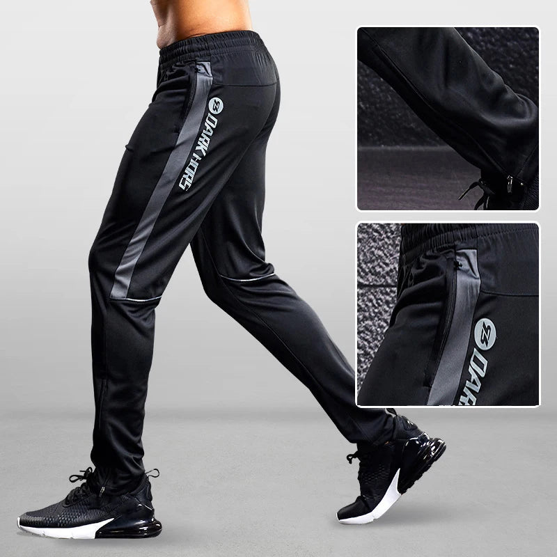 Men’s Sports Running Pants – Zipper Pocket Training Trousers