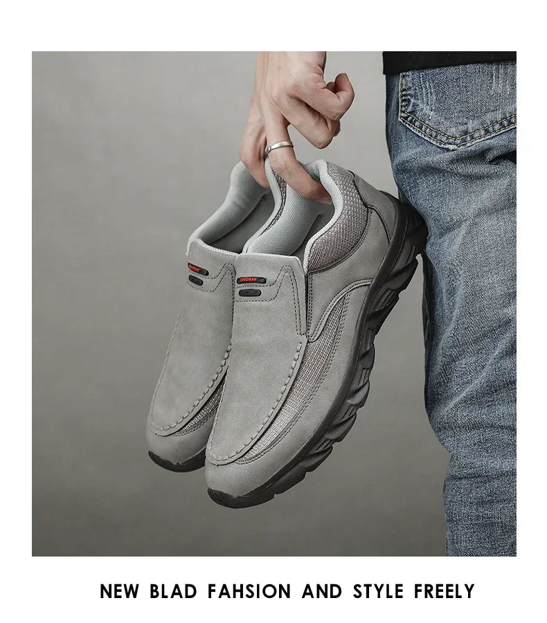 2024 Men’s Leather Casual Shoes – Breathable Loafers & Sneakers