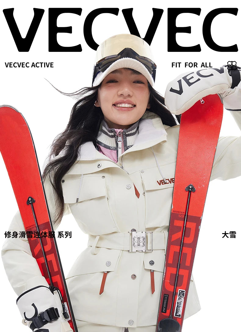 VECVEC Women’s Ski Jacket – Warm, Waterproof & Windproof Freestyle Coat