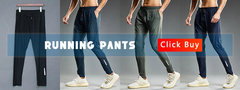 Men’s Sports Running Pants – Zipper Pocket Training Trousers