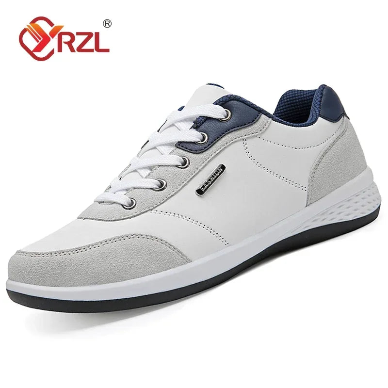 YRZL Men’s Waterproof Sneakers – Leather Walking & Sports Shoes