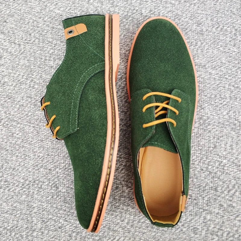 2024 Men’s Suede Leather Shoes – Oxford Casual Sneakers, Large Sizes