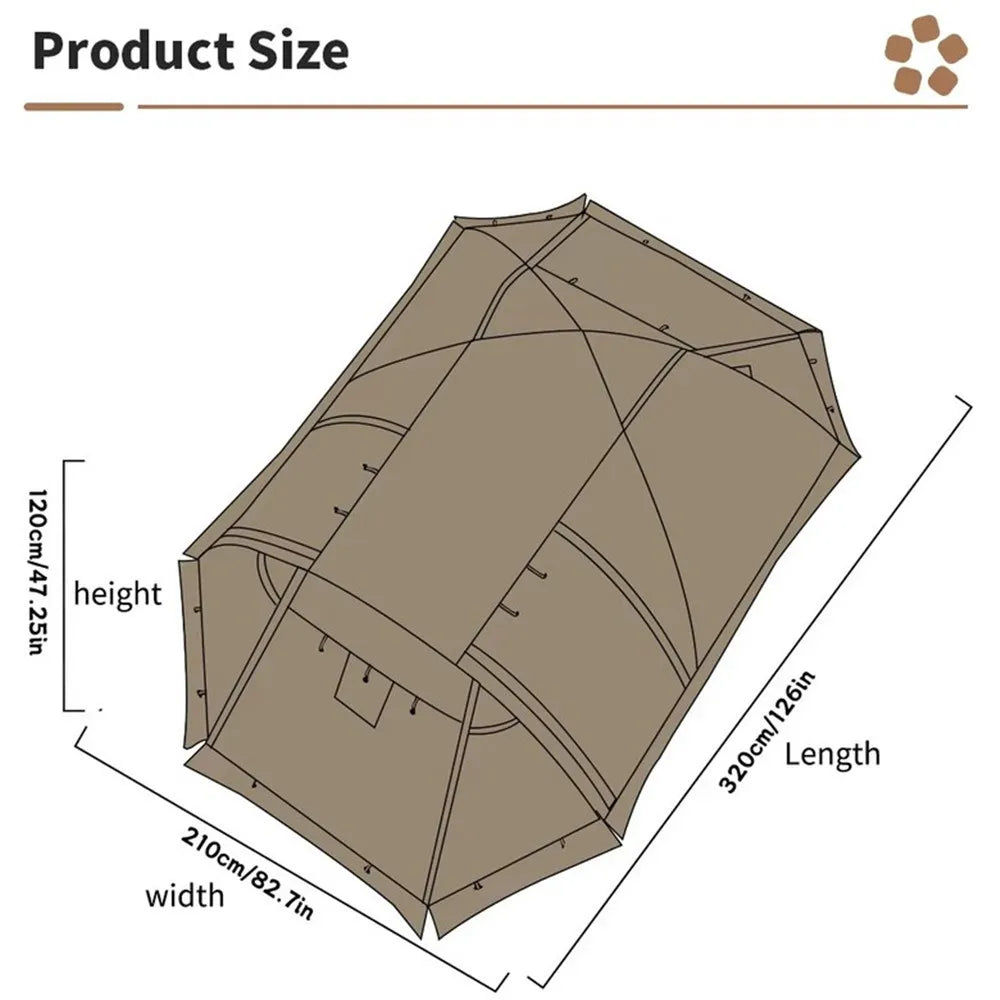 2-Person Fireproof Winter Tent – Waterproof 4-Season Dome with Stove Jack