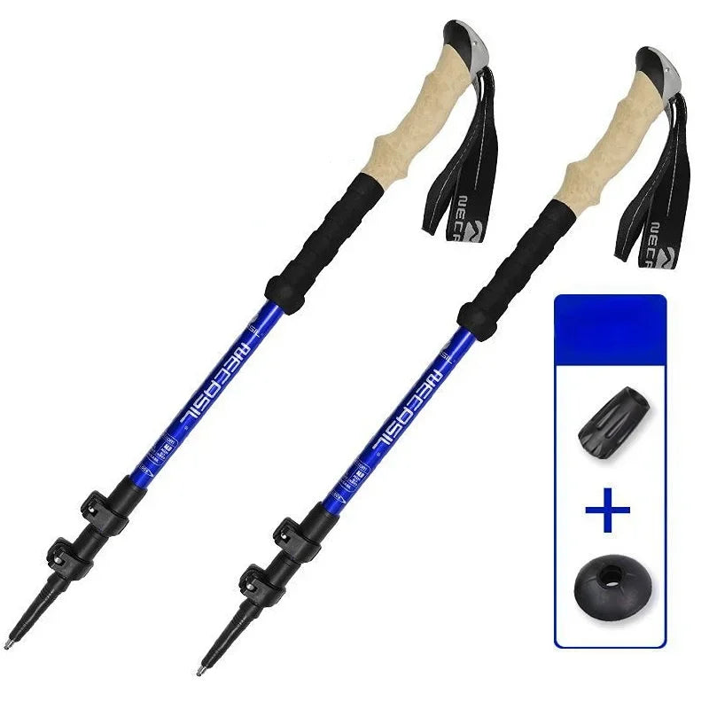 2PCS Trekking Poles – Ultralight Adjustable Hiking Walking Sticks with Quick Lock