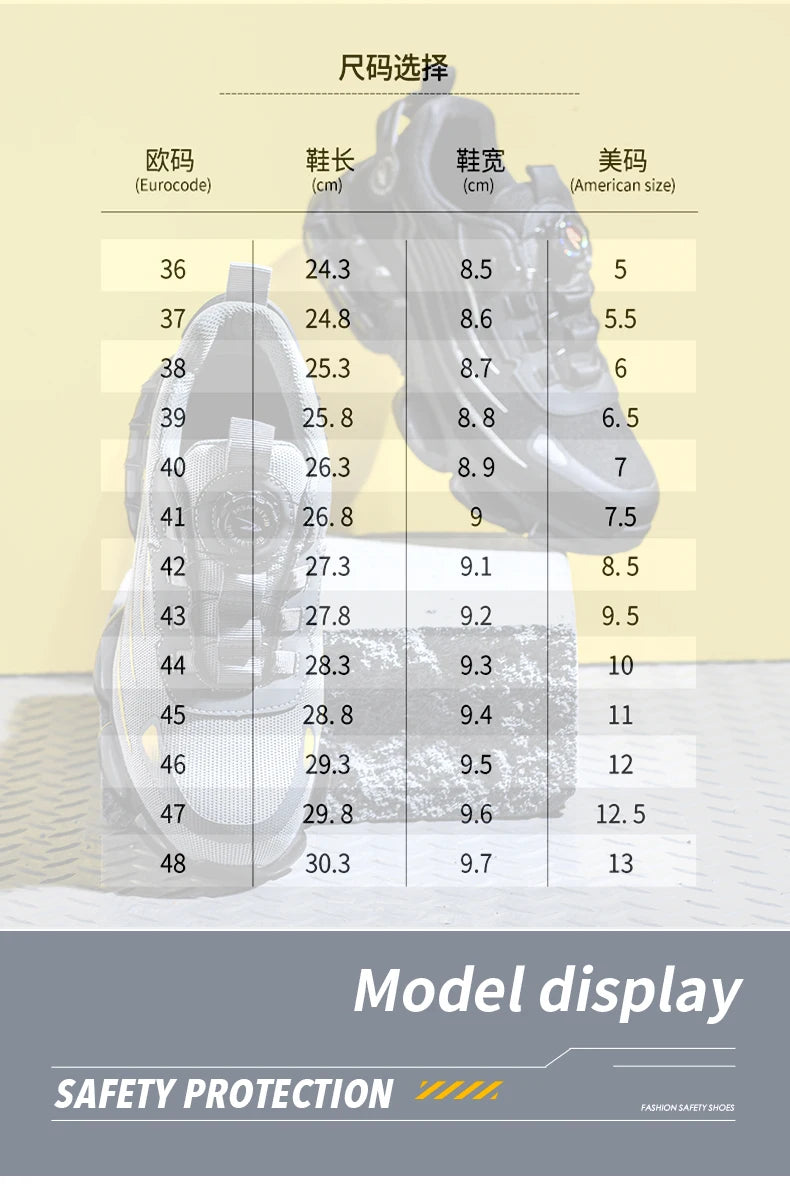 Breathable Anti-Smash Labour Shoes – Lace-Free Soft Sole Safety Footwear