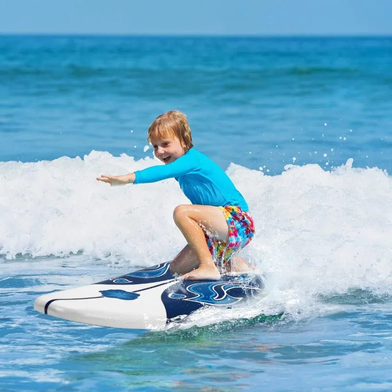 Giantex 6' Beginner Surfboard – Foam Body Board with Removable Fins