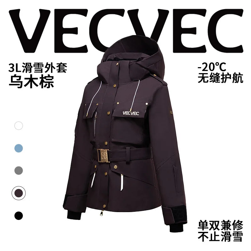 VECVEC Women’s Ski Jacket – Warm, Waterproof & Windproof Freestyle Coat