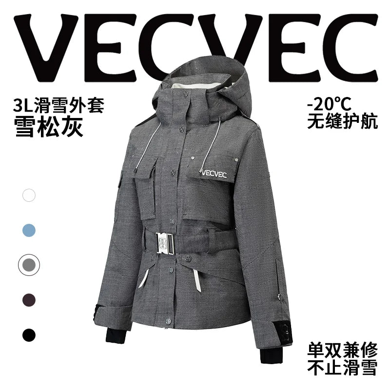VECVEC Women’s Ski Jacket – Warm, Waterproof & Windproof Freestyle Coat