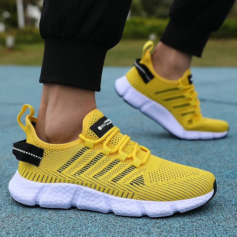 Men’s Summer Running Shoes – Breathable Mesh, Soft Sole, Outdoor Sneakers