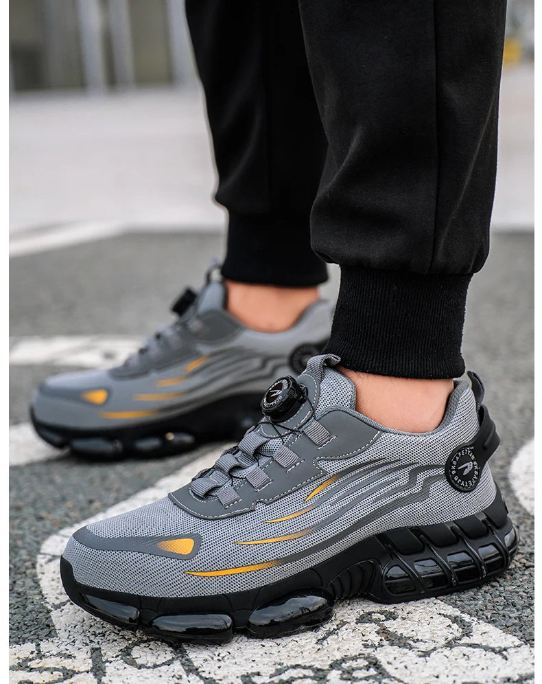 Breathable Anti-Smash Labour Shoes – Lace-Free Soft Sole Safety Footwear