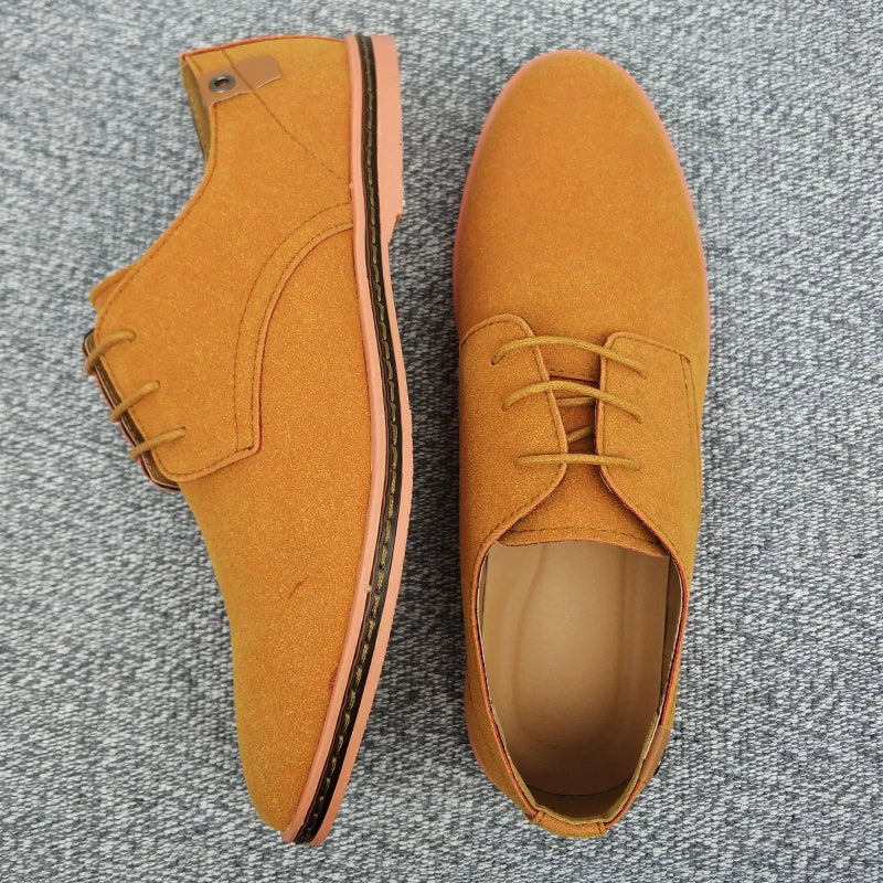 2024 Men’s Suede Leather Shoes – Oxford Casual Sneakers, Large Sizes