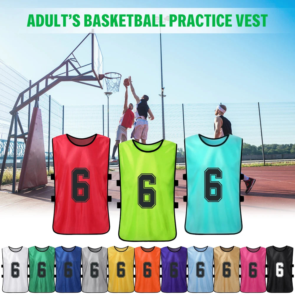 6/12PCS Kids’ Sports Pinnies – Quick-Dry Training Jerseys