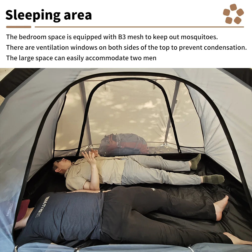 2-Person Fireproof Winter Tent – Waterproof 4-Season Dome with Stove Jack