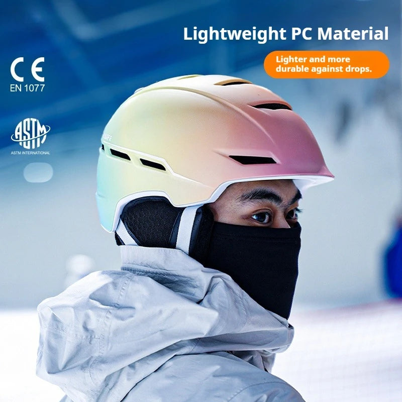Eastinear Ski Helmet with Integrated Snow Glasses – Half-Cover Safety Helmet for Men & Women