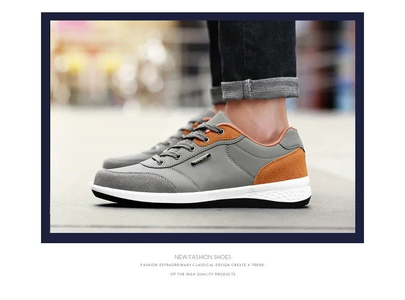 YRZL Men’s Waterproof Sneakers – Leather Walking & Sports Shoes