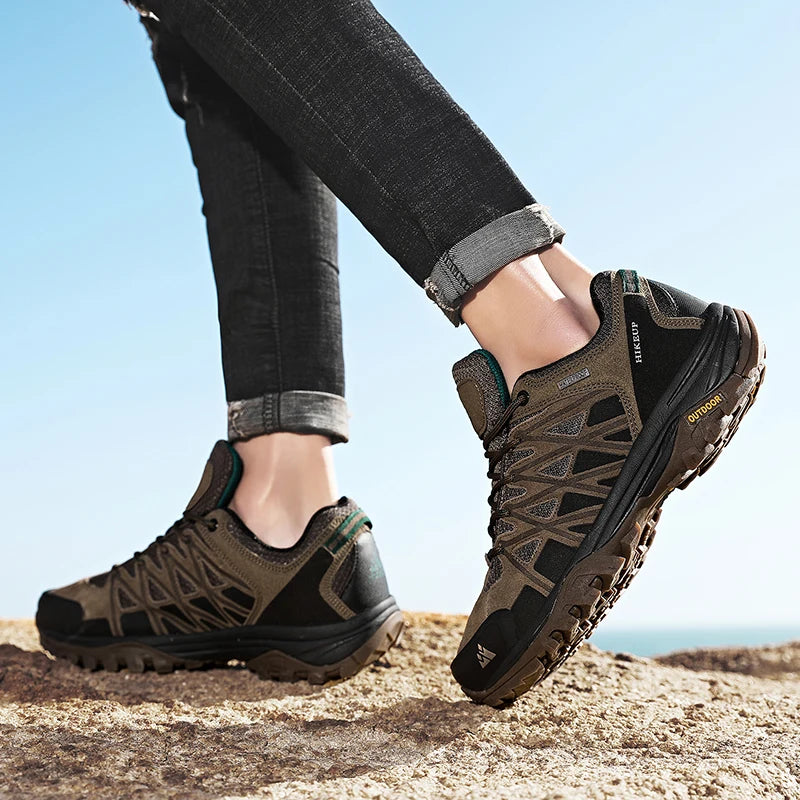 HIKEUP Men’s Hiking Shoes – Breathable Outdoor Trekking Sneakers