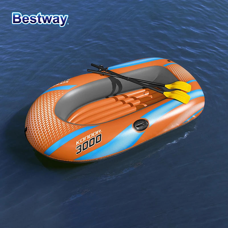 Bestway Inflatable Kayak – Heavy Duty PVC Rafting Boat for 1–3 Persons