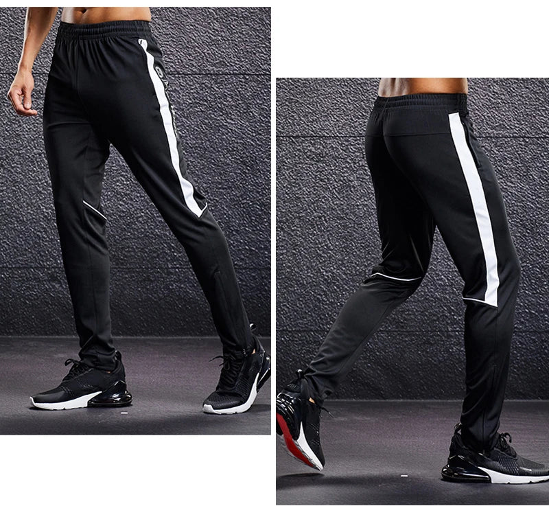 Men’s Sports Running Pants – Zipper Pocket Training Trousers